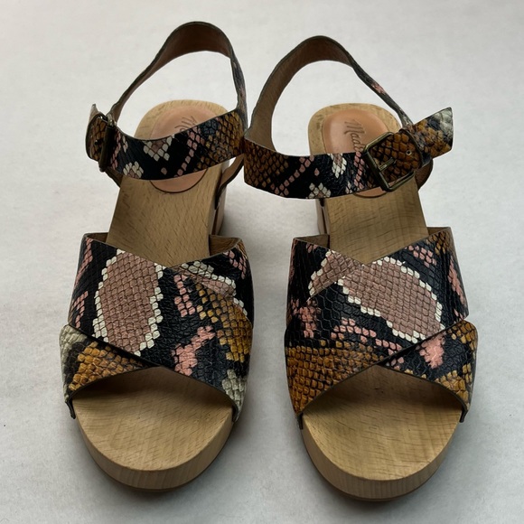 Madewell Womens Johanna Crisscross Snake Leather Clog Sandals Size 7.5 - Picture 2 of 7